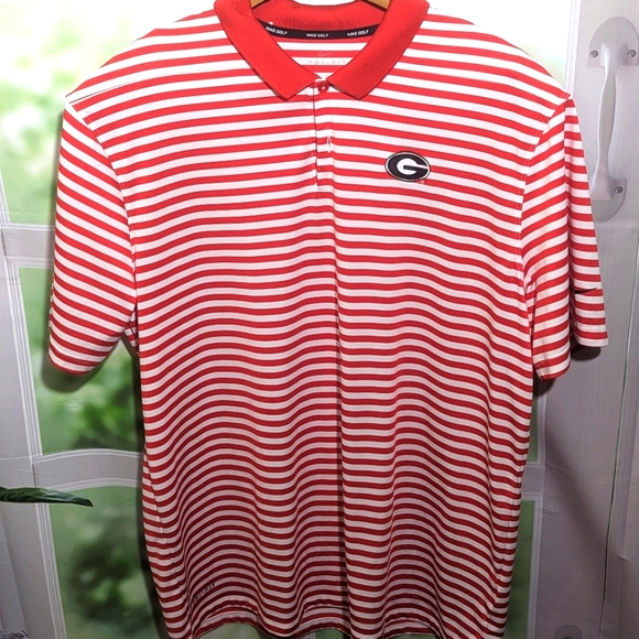 Nike Other - Nike Golf Polo Shirt University of Georgia Men's XL Bulldogs Red/White Stripped